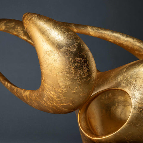 Golden Continuum – Handcrafted Abstract Sculpture in Brushed Gold