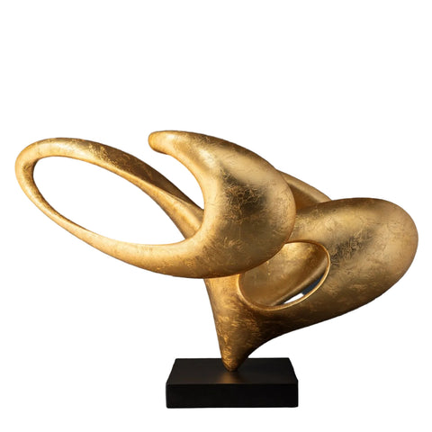 Golden Continuum – Handcrafted Abstract Sculpture in Brushed Gold