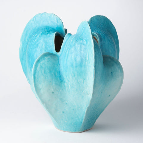 Azure Petal Ceramic Vases