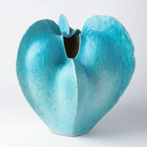 Azure Petal Ceramic Vases