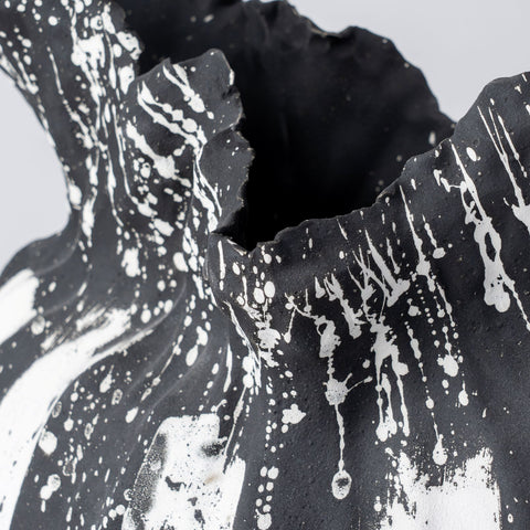 Obsidian Wave Ceramic Vases