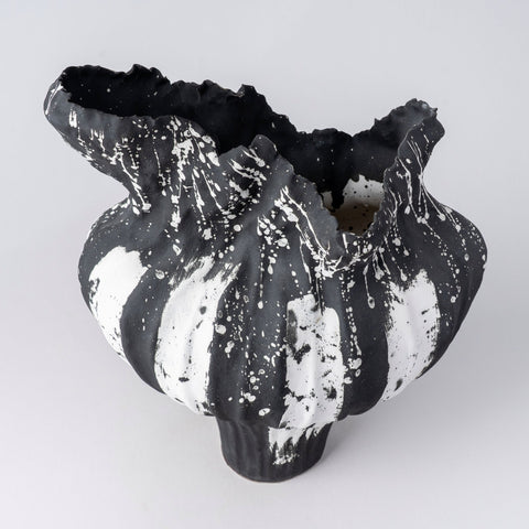 Obsidian Wave Ceramic Vases