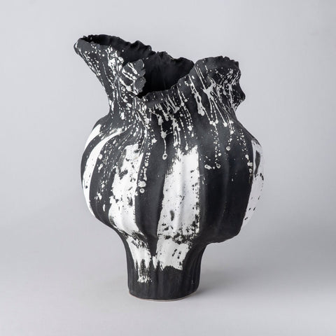 Obsidian Wave Ceramic Vases