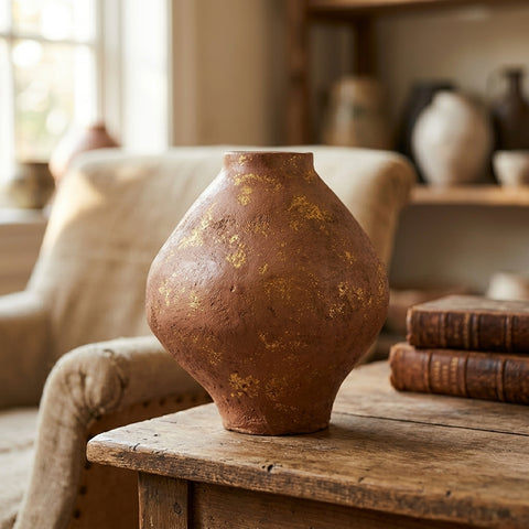 Wide Squat Urn Terracotta Vases