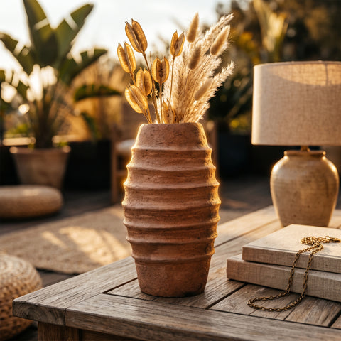 Barrel-Shaped Terracota Vase