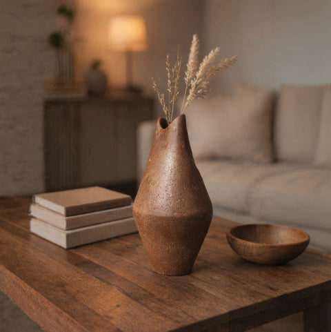 Japanese Vintage Hand-Hammered Copper Ikebana Vase